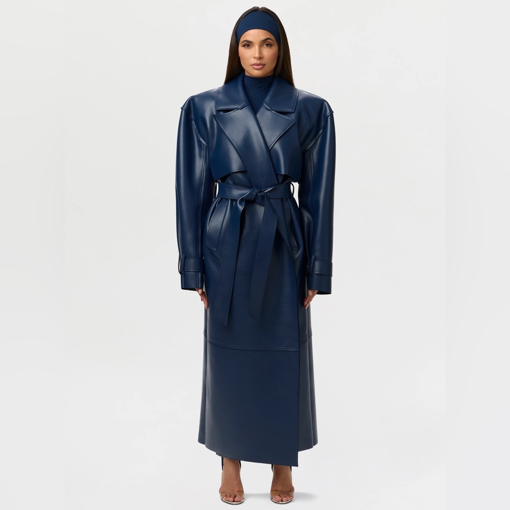 Naked Wardrobe Vegan Leather Trench Coat